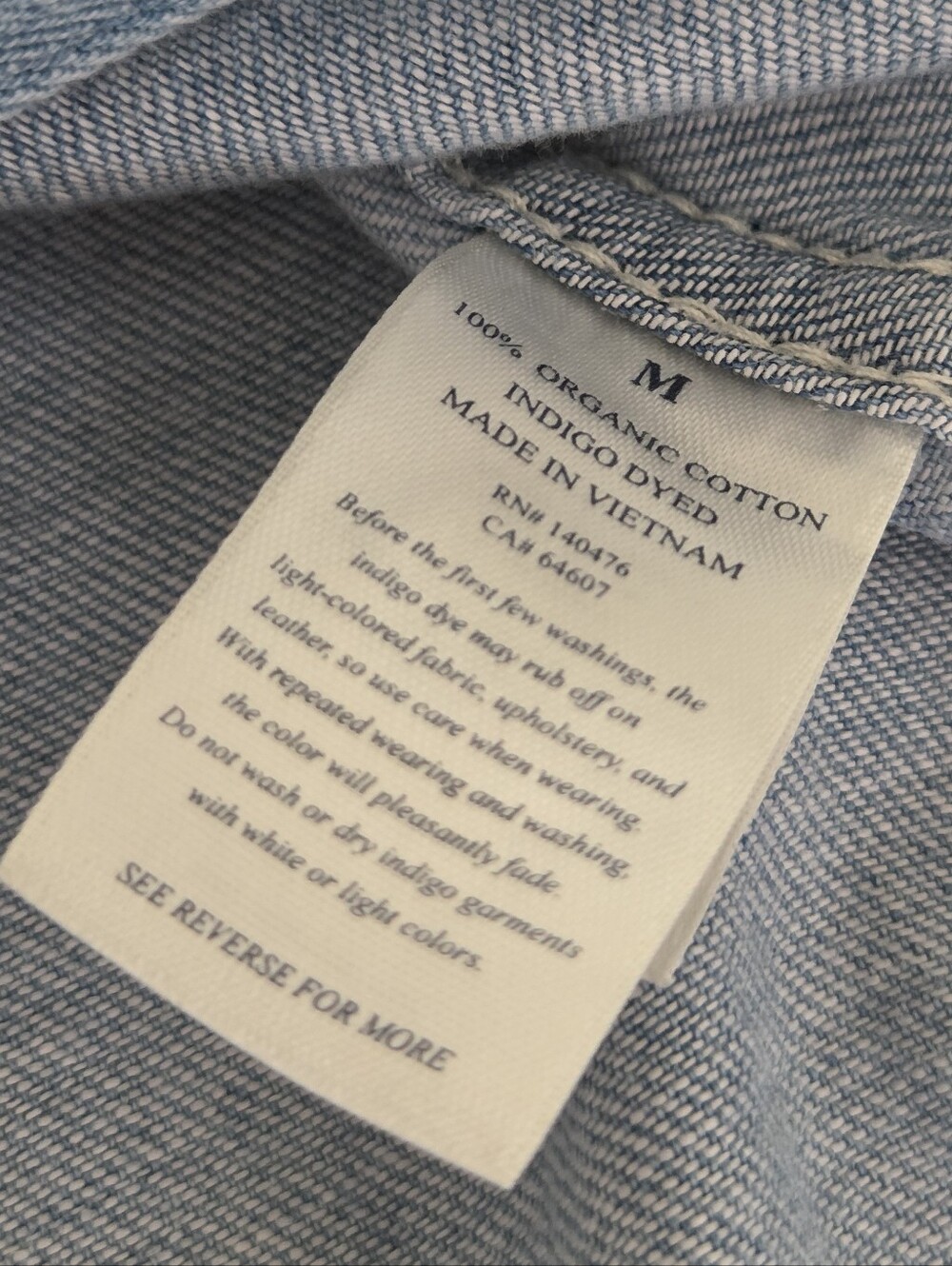 Faherty Sunfair Denim Shirt – Glacier Bay Wash M Relaxed Gorp Norm Minimal Cozy - Picture 4 of 6